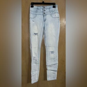 Refuge Light Blue High Rise Distressed Jeans